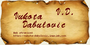 Vukota Dabulović vizit kartica